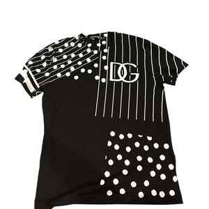 AUTHENTIC Dolce & Gabbana Black and White Polka Dot Tee